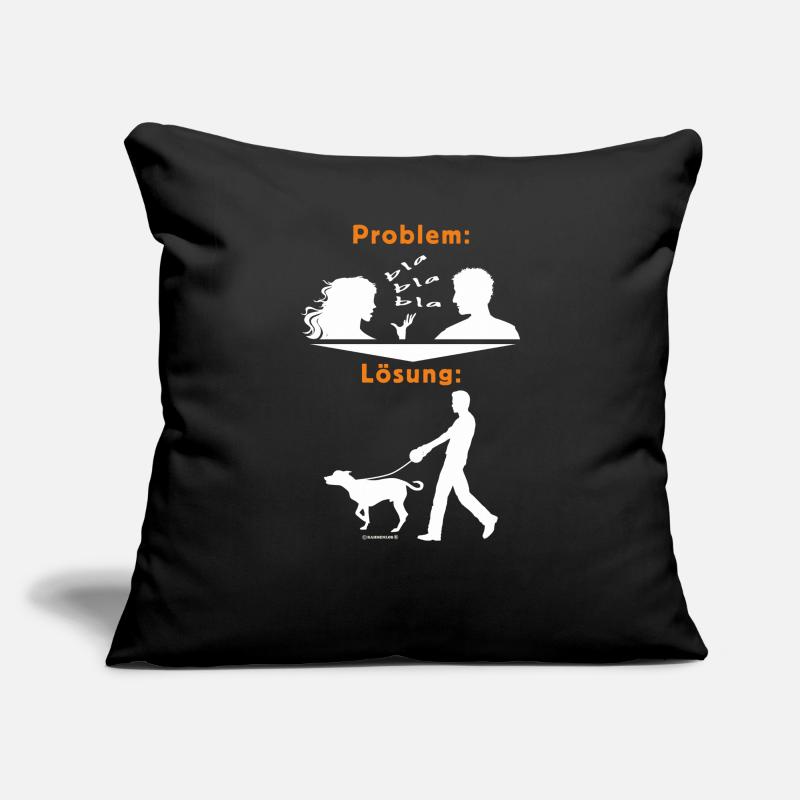 TD - Hunde Shirts - Problem Frau bla bla bla - Sofakissenbezug 45 x 45 cm