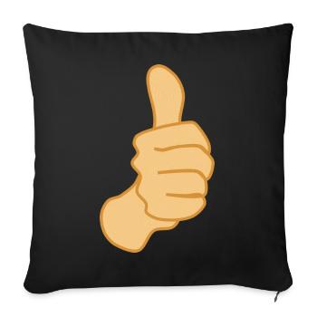 Pouce vers le haut Symbole Positif - Housse de coussin décorative 45 x 45 cm - noir - Devant