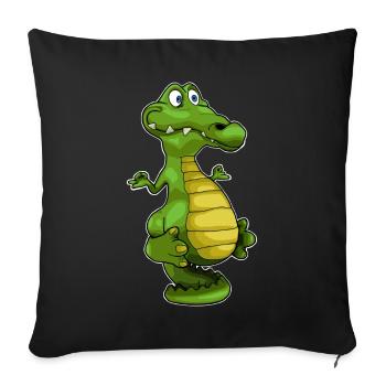 Yoga crocodile gift idea - Sofa pillowcase 17,3'' x 17,3'' (45 x 45 cm) - black - Front