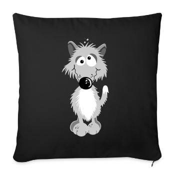 Petit Loup - Housse de coussin décorative 45 x 45 cm - noir - Devant