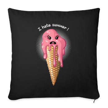 I hate summer - Sofakissenbezug 45 x 45 cm - Schwarz - Vorne