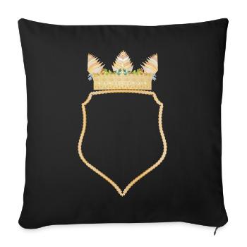 Coat of arms with golden floral crown - Sofa pillowcase 17,3'' x 17,3'' (45 x 45 cm) - black - Front