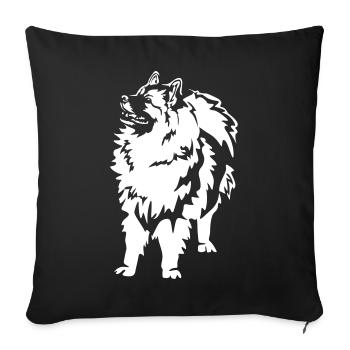 Wolfsspitz "Black Edition" - Sofa pillowcase 17,3'' x 17,3'' (45 x 45 cm) - black - Front