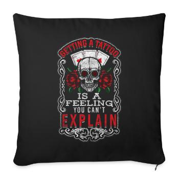 Tatoueur Body Art Piercing - Housse de coussin décorative 45 x 45 cm - noir - Devant