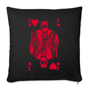 Red Skeleton of the King of Hearts - Sofa pillowcase 17,3'' x 17,3'' (45 x 45 cm) - black - Front