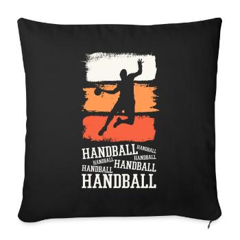 Handball Handball Player Handball Player Vintage Retro - Housse de coussin décorative 45 x 45 cm - noir - Devant