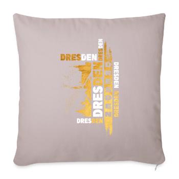 Dresden Germany City Skyline Font Gold - Sofa pillowcase 17,3'' x 17,3'' (45 x 45 cm) - light taupe - Front