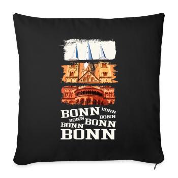 Bonn Deutschland Stadt Skyline Vintage Retro - Sofakissenbezug 45 x 45 cm - Schwarz - Vorne