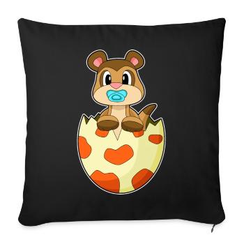Sucette suricate - Housse de coussin décorative 45 x 45 cm - noir - Devant