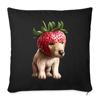 Chien fraise - Housse de coussin décorative 45 x 45 cm - noir - Devant