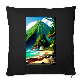 Costa Rica - Sofa pillowcase 17,3'' x 17,3'' (45 x 45 cm) - black - Front