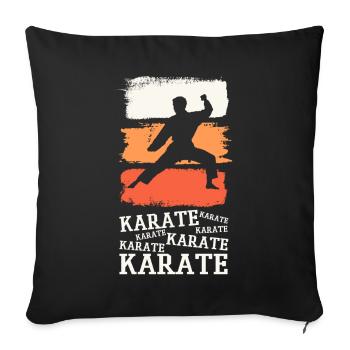 Karaté, Karatéka, arts martiaux, Combats, Sports - Housse de coussin décorative 45 x 45 cm - noir - Devant