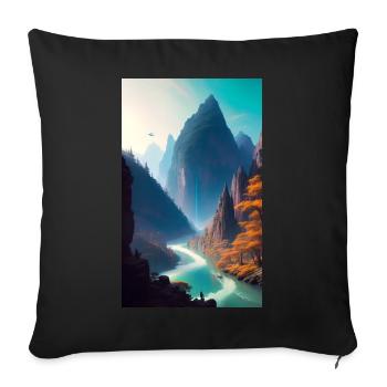 River Mountains - Sofa pillowcase 17,3'' x 17,3'' (45 x 45 cm) - black - Front