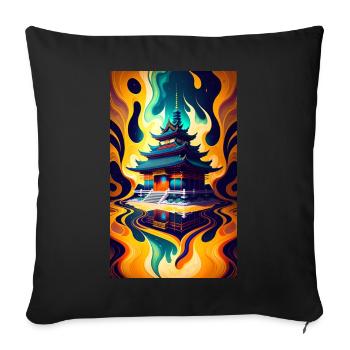 Temple reflection - Sofa pillowcase 17,3'' x 17,3'' (45 x 45 cm) - black - Front