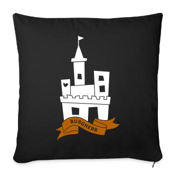 lord of the castle homeowner fairy tale castle castle Illu Castle - Sofa pillowcase 17,3'' x 17,3'' (45 x 45 cm) - black - Front