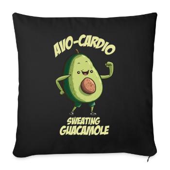 Sweating Guacamole Avocado - Sofa pillowcase 17,3'' x 17,3'' (45 x 45 cm) - black - Front