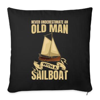 Ne sous-estimez jamais un vieux marin - Housse de coussin décorative 45 x 45 cm - noir - Devant