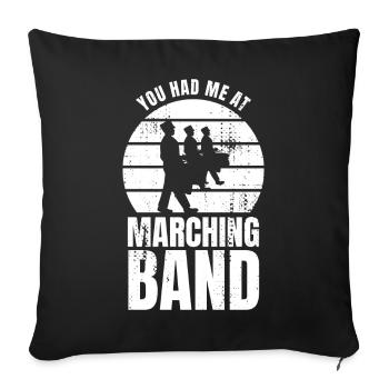 Funny drummer - Sofa pillowcase 17,3'' x 17,3'' (45 x 45 cm) - black - Front
