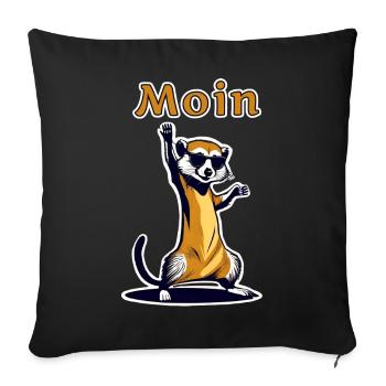 Moin Meerkat - Sofa pillowcase 17,3'' x 17,3'' (45 x 45 cm) - black - Front