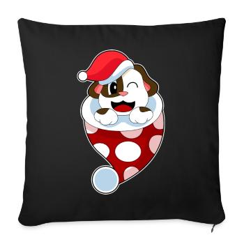 Dog Christmas Christmas Sock - Sofa pillowcase 17,3'' x 17,3'' (45 x 45 cm) - black - Front