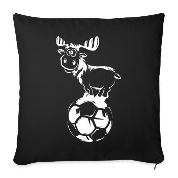 Football orignal cerf drôle boule symbole de Noël - Housse de coussin décorative 45 x 45 cm - noir - Devant