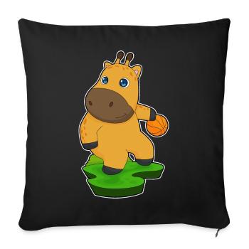 Giraffe Basketball Player Basketball - Sofa pillowcase 17,3'' x 17,3'' (45 x 45 cm) - black - Front
