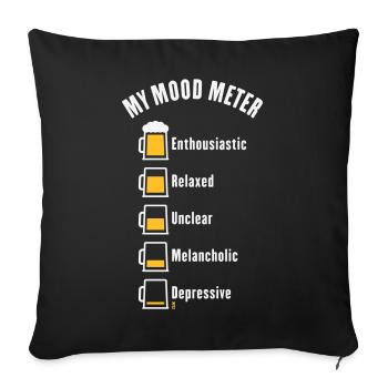 My Mood Meter (Beer Drinker / V1 / NEG) - Sofa pillowcase 17,3'' x 17,3'' (45 x 45 cm) - black - Front