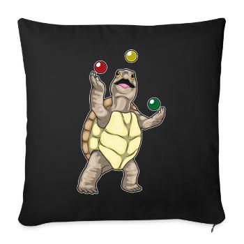 Jongleur de tortues jonglant - Housse de coussin décorative 45 x 45 cm - noir - Devant