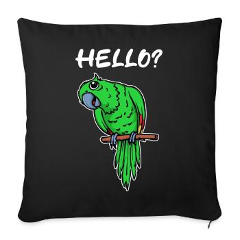 Bird Saying, Parrot, Animal Lover, Pet, Zoo - Sofa pillowcase 17,3'' x 17,3'' (45 x 45 cm) - black - Front