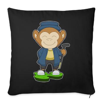 Bâton de marche Monkey Pensioner - Housse de coussin décorative 45 x 45 cm - noir - Devant
