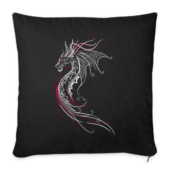 Dragon Fantaisie Dragon de Feu Rouge - Housse de coussin décorative 45 x 45 cm - noir - Devant