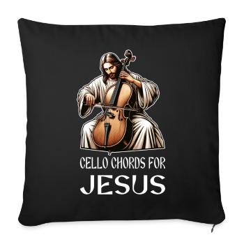 Accords de violoncelle pour Jesus Christian God - Housse de coussin décorative 45 x 45 cm - noir - Devant