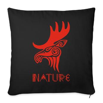 Red Elk Animal Totem - Sofa pillowcase 17,3'' x 17,3'' (45 x 45 cm) - black - Front
