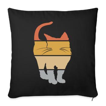 retro cat vintage tomcat cat lover icon icon - Sofa pillowcase 17,3'' x 17,3'' (45 x 45 cm) - black - Front