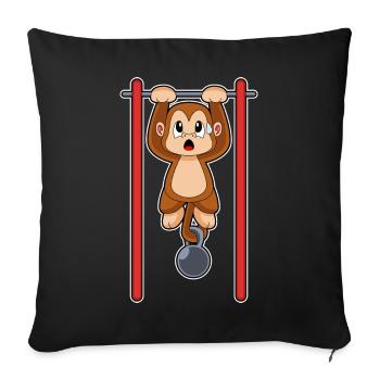 Culturisme Singe Tractions Culturisme - Housse de coussin décorative 45 x 45 cm - noir - Devant