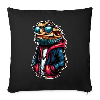 Bearded dragons - Sofa pillowcase 17,3'' x 17,3'' (45 x 45 cm) - black - Front
