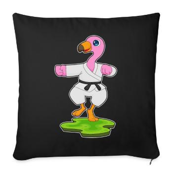 Karate Flamingo arts martiaux - Housse de coussin décorative 45 x 45 cm - noir - Devant