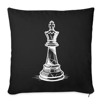 Chess piece sketch - Sofa pillowcase 17,3'' x 17,3'' (45 x 45 cm) - black - Front