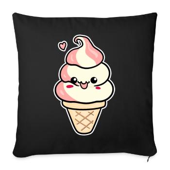Cartoon Cream - Sofa pillowcase 17,3'' x 17,3'' (45 x 45 cm) - black - Front