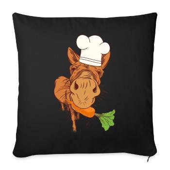 Cuisinier Cuisiniers Cuisinier Âne Cuisine Arts culinaires Hôte - Housse de coussin décorative 45 x 45 cm - noir - Devant