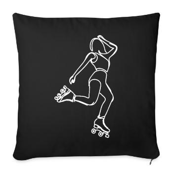 Roller Skater Drawing - Sofa pillowcase 17,3'' x 17,3'' (45 x 45 cm) - black - Front
