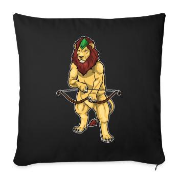Arc d’archer lion - Housse de coussin décorative 45 x 45 cm - noir - Devant