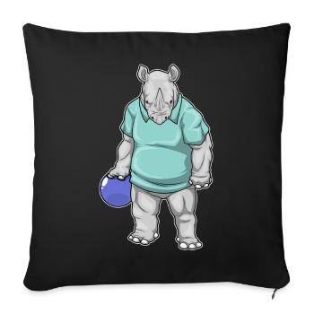 Rhino Bowling Bowling Ball - Sofa pillowcase 17,3'' x 17,3'' (45 x 45 cm) - black - Front