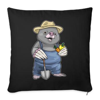Ferme de Fruits Fermier-Taupe - Housse de coussin décorative 45 x 45 cm - noir - Devant