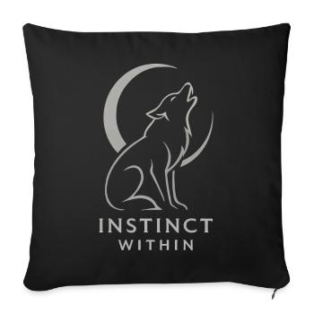 Howling Wolf Moon – Instinct Within - Sofa pillowcase 17,3'' x 17,3'' (45 x 45 cm) - black - Front