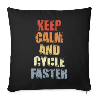 Calm cyclist - Sofa pillowcase 17,3'' x 17,3'' (45 x 45 cm) - black - Front