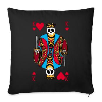 The King of Hearts is dead - Sofa pillowcase 17,3'' x 17,3'' (45 x 45 cm) - black - Front