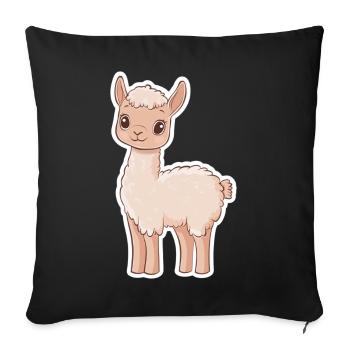 Lama Alpaga Lama - Housse de coussin décorative 45 x 45 cm - noir - Devant