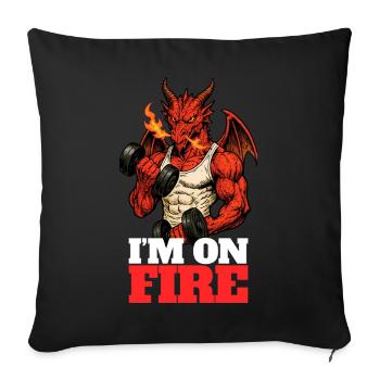 ICH BIN FEUER - Gamer Humor - Sofakissenbezug 45 x 45 cm - Schwarz - Vorne