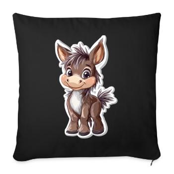 donkey - Sofa pillowcase 17,3'' x 17,3'' (45 x 45 cm) - black - Front